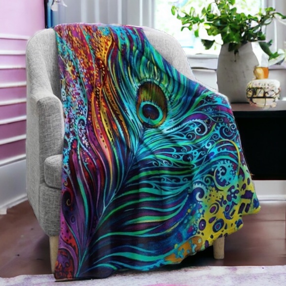 Peacock Throw Blanket